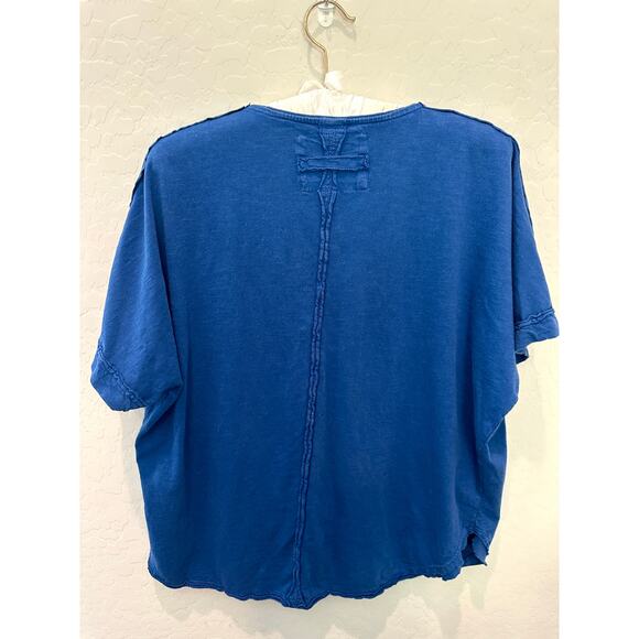 KARYN SEO | Handmade Blue Embroidered Cotton Top |  Medium - Picture 5 of 8